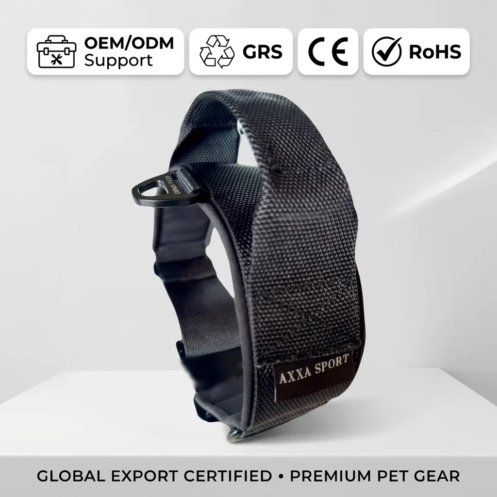 Personalized Classic Padded Camouflage Print Dog Collar Large Tactical Training Adjustable Nylon Ribbons Heavy Duty Metal Pet