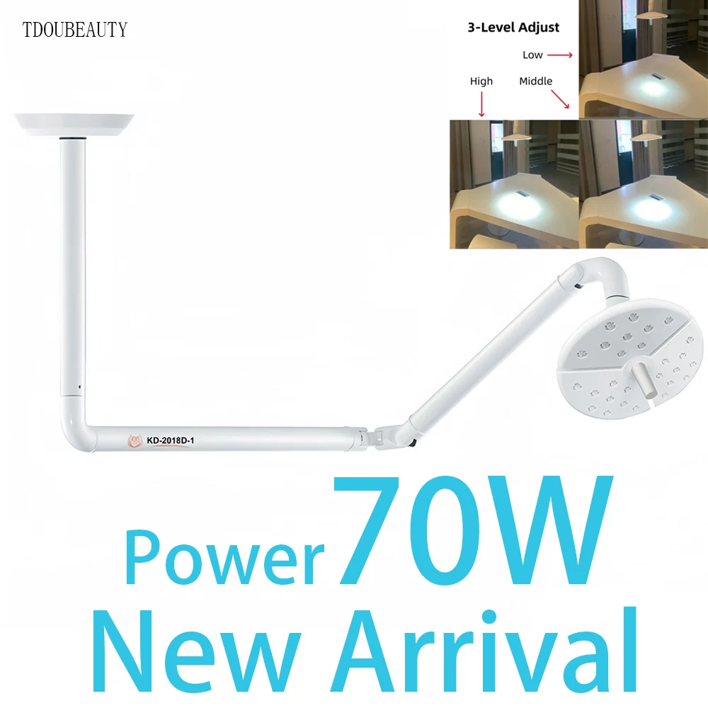 70W KD-2018D-1 LED Ceiling Light Surgical Shadowless Lamp Clinic Veterinary Examination Light, For Dental Surgery, Pet Hospital