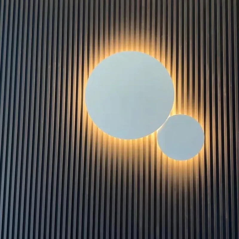 Modern Round Wall Lamp Bedroom Bedside Living Room Background Corridor Hallway Staircase Eclipse Light Led Sconce Lighting