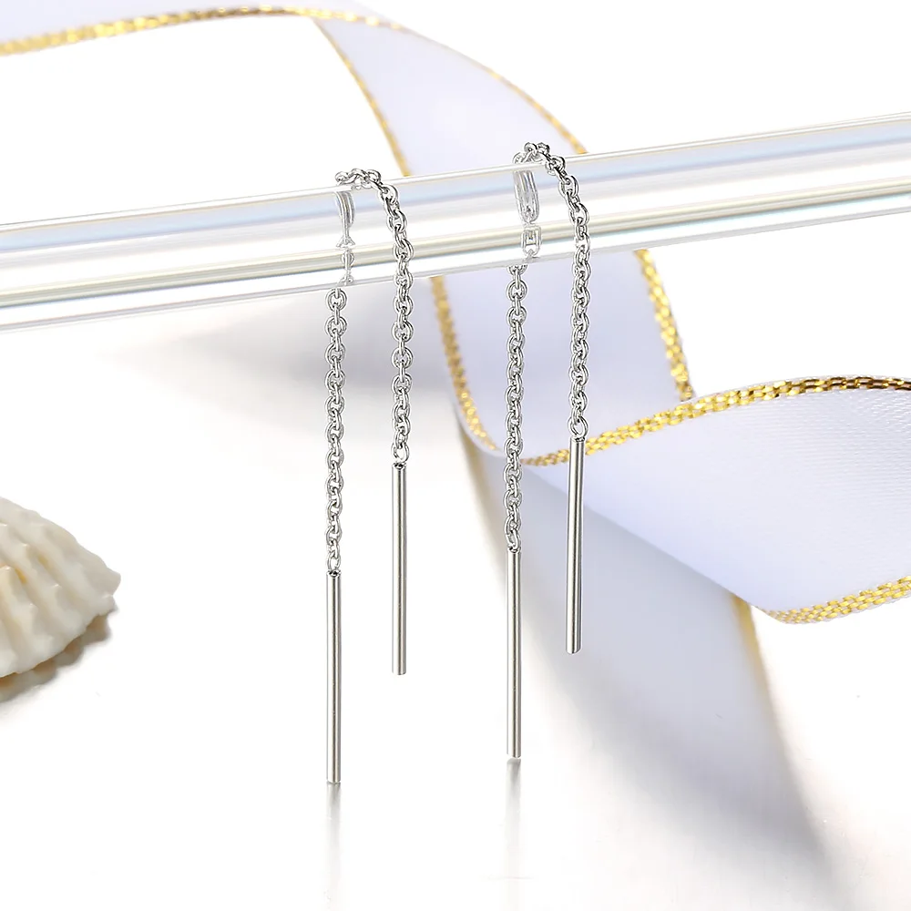ZHOUYANG Chain Earring For Women Simple Style None Stone Rose Gold Color Ear Line Fashion Jewelry  ZYE236 ZYE237