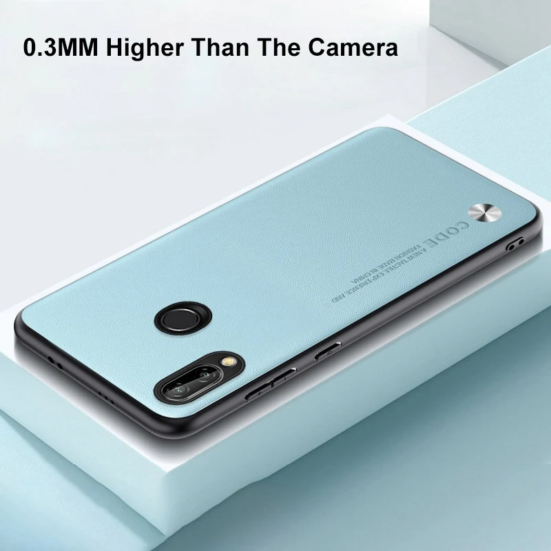 Huawei P Smart 2019用PUレザーケース、背面カバー、マットシリコン、耐衝撃、完全保護、Honor 10 Lite用スマホケース