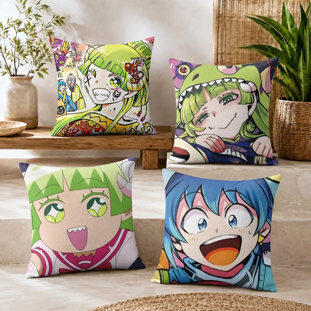 Welcome To D-Demon School Cushion Cover Natural Linen Organic Fabric Double-Sided Printing Breathable For Decor