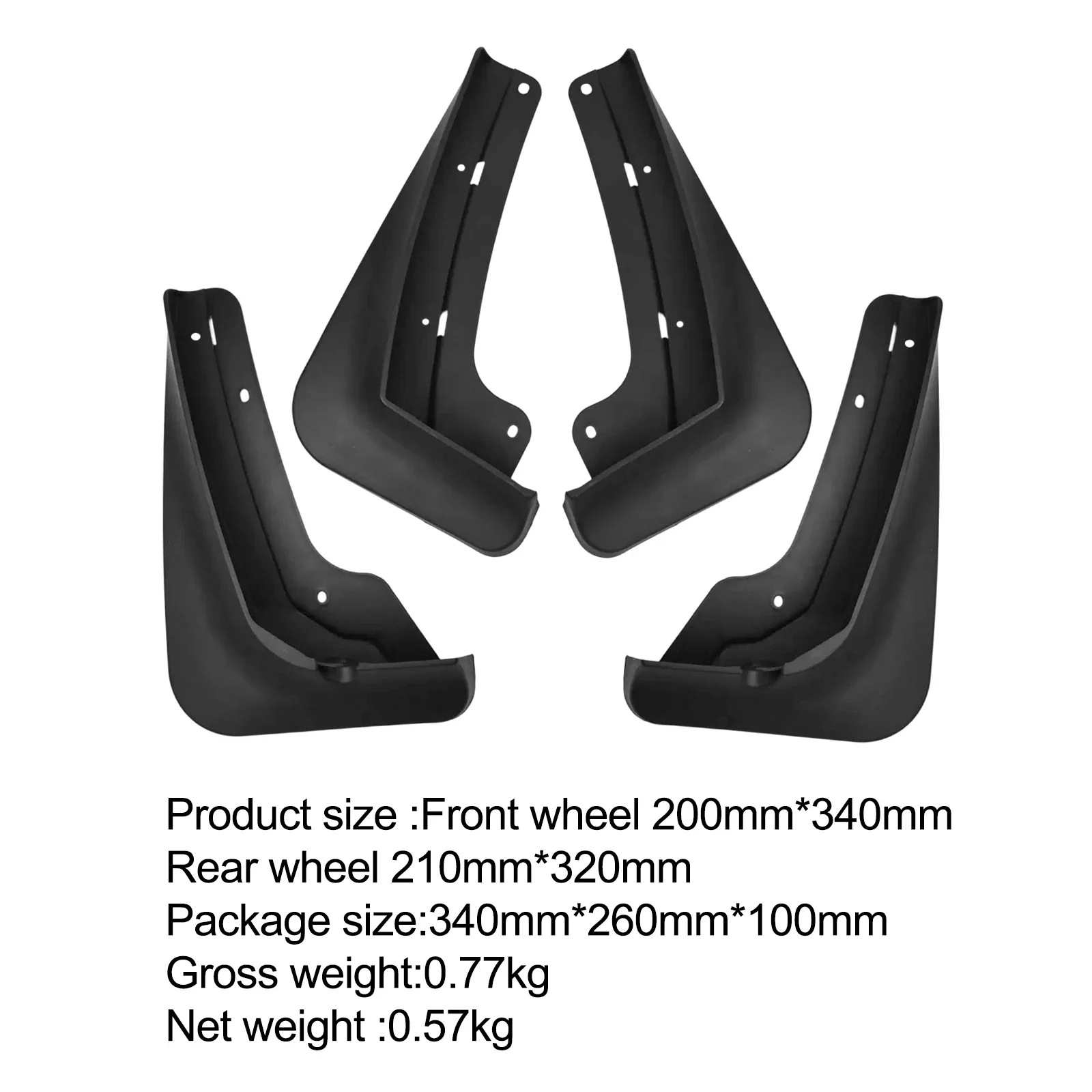 Protective Features of ABS Mudguards Tailored for Chevrolet Models Starting from Year 2024 Includes Four Pieces