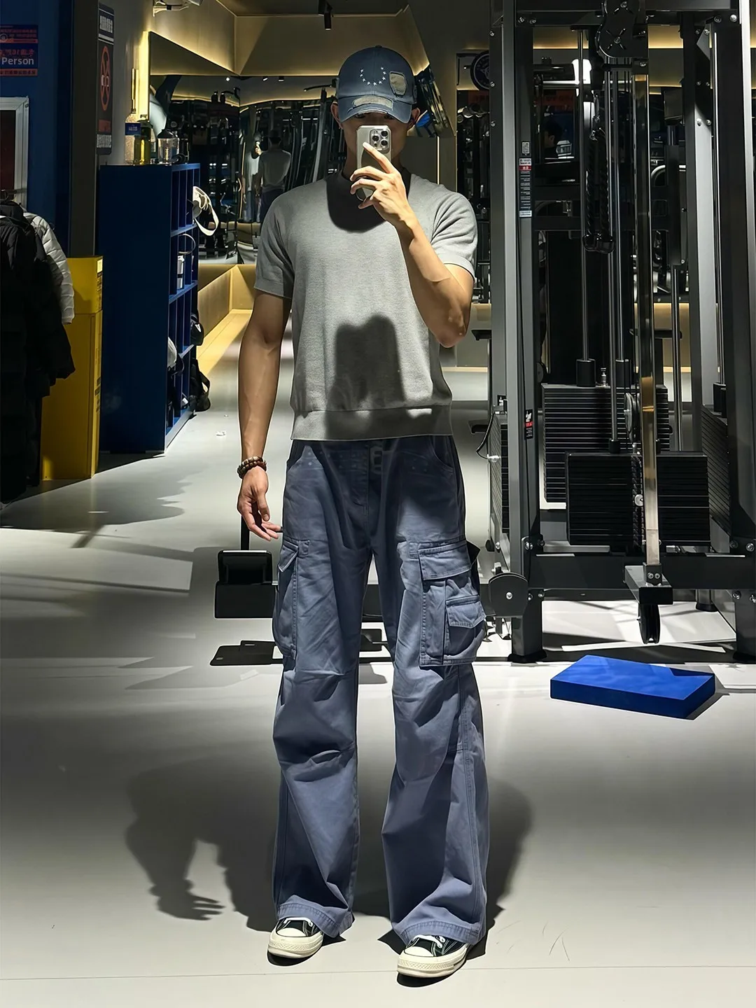 Washed Pure Cotton Men's Work Trousers Pleated Logging Straight Leg American Style Bell Bottoms Casual Pants with Pockets