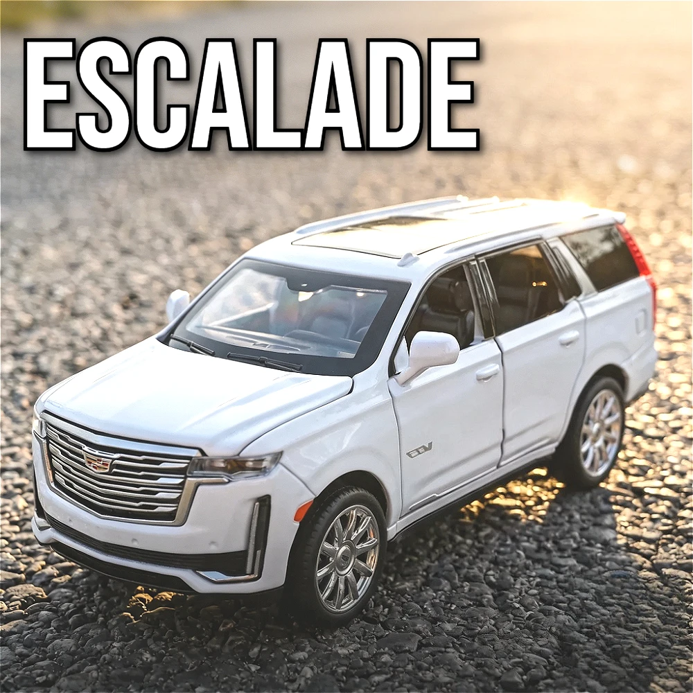 1:32 Scale Escalade LX570 SUV Model Car Toy Sound Light Doors Opened Off-road Vehicles Simulation Models Table Top Decoration
