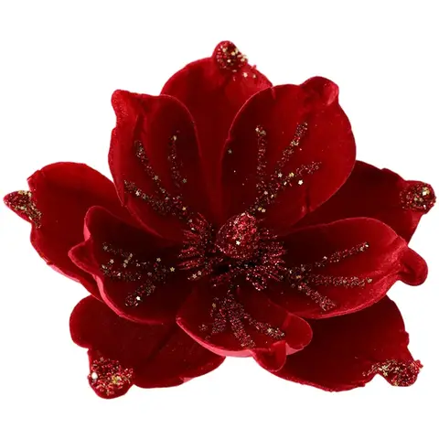 Holiday Home Decor Christmas Artificial Flower Elegant Touch Lifelike Design Modern Aesthetics Realistic Magnolia Holiday Decor