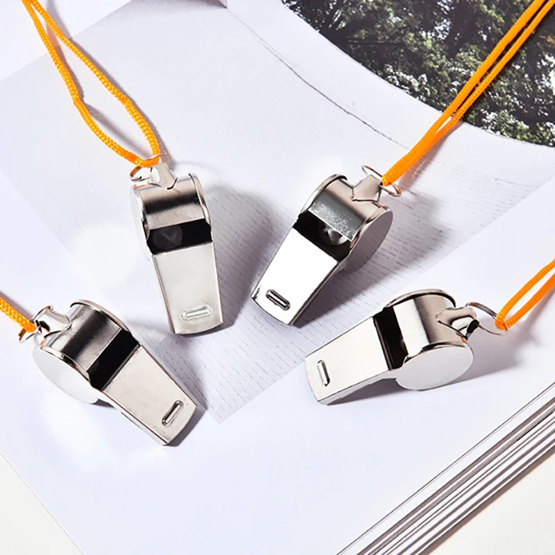 

Металлический свисток для командных видов спорта с веревкой, прочный, компактный, износостойкий, из нержавеющей стали, для спасателей, 1 шт.