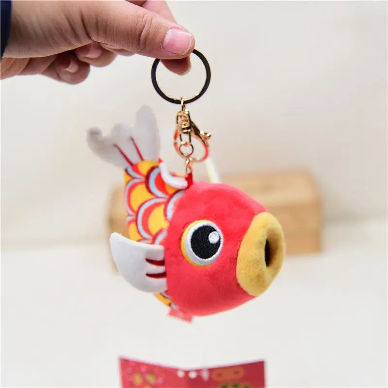 Koi Segen Cartoon fisch Kleine karpfen beliebte Exquisite anhänger Keychain Schmücken gute qualität weiche Beruhigende puppe weihnachten geschenk