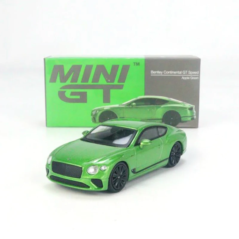 MINI GT 1:64 Bentley Continental GT Speed 2022 Apple Green MGT00473-CH Car Model Boy Toy Model Friends Gifts Collect Ornaments