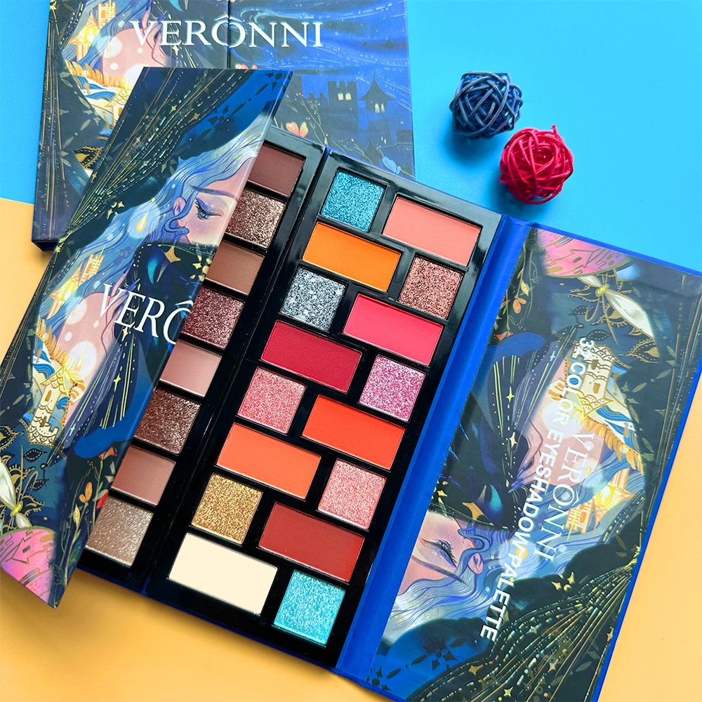 VERONNI 32-Color Eyeshadow Palette–Matte & Shimmer Finishes,Highly Pigmented, Easy to Blend,All-in-One for Everyday to Glam Look