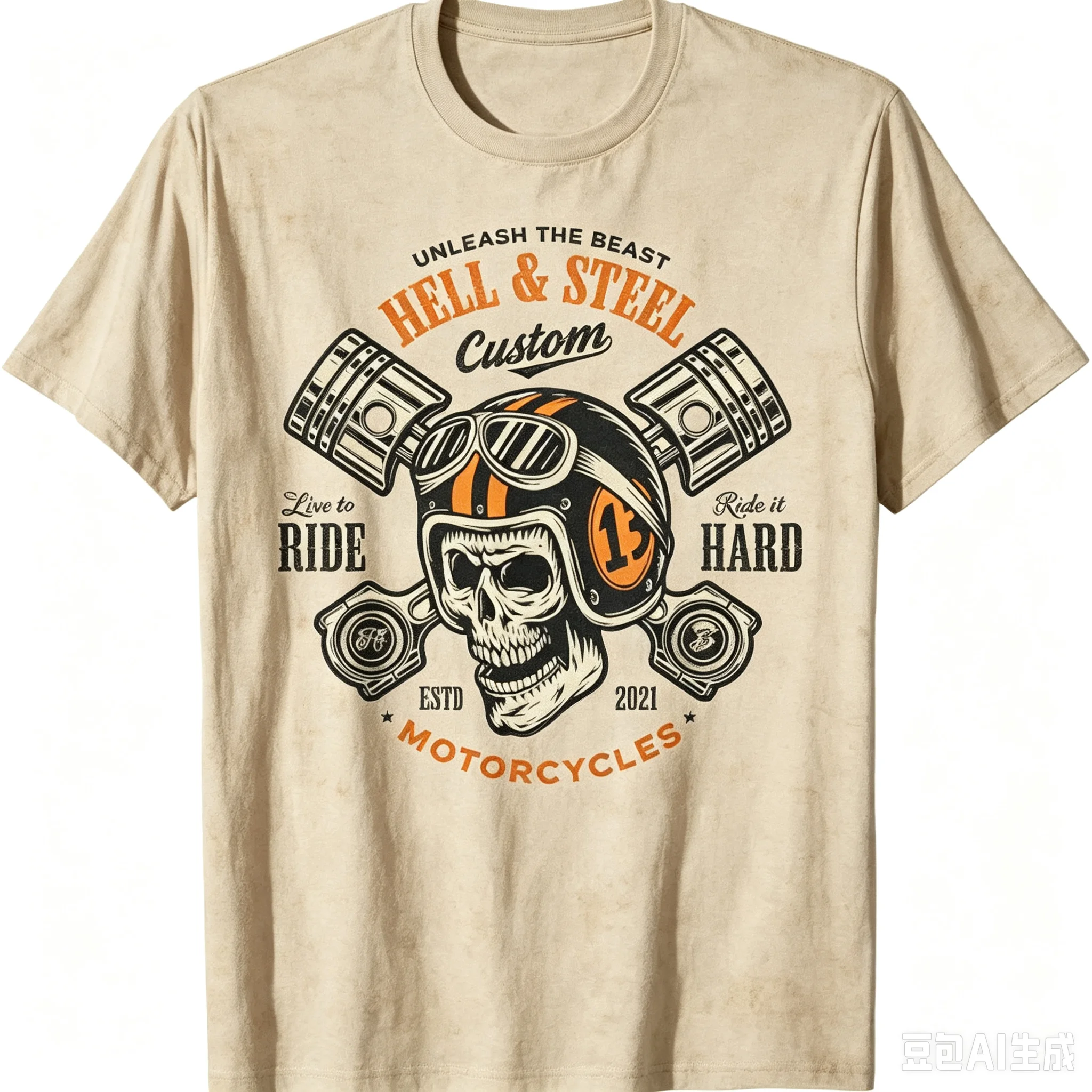 2026 New Vintage Family Matching Streetwear Oversized Tshirt Unisex Retro Biker Skull Graphic Print Casual Short Sleeve Tops