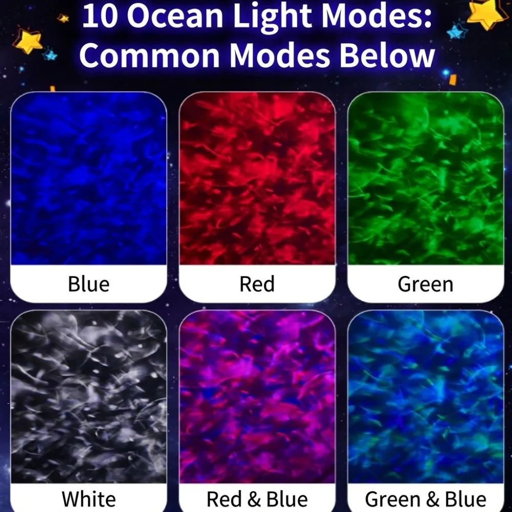 Soft Lighting Star Projector Lamp Delicate Appearance Flowing Wave Pattern Ocean Water Ripple Projector Warm Ambient