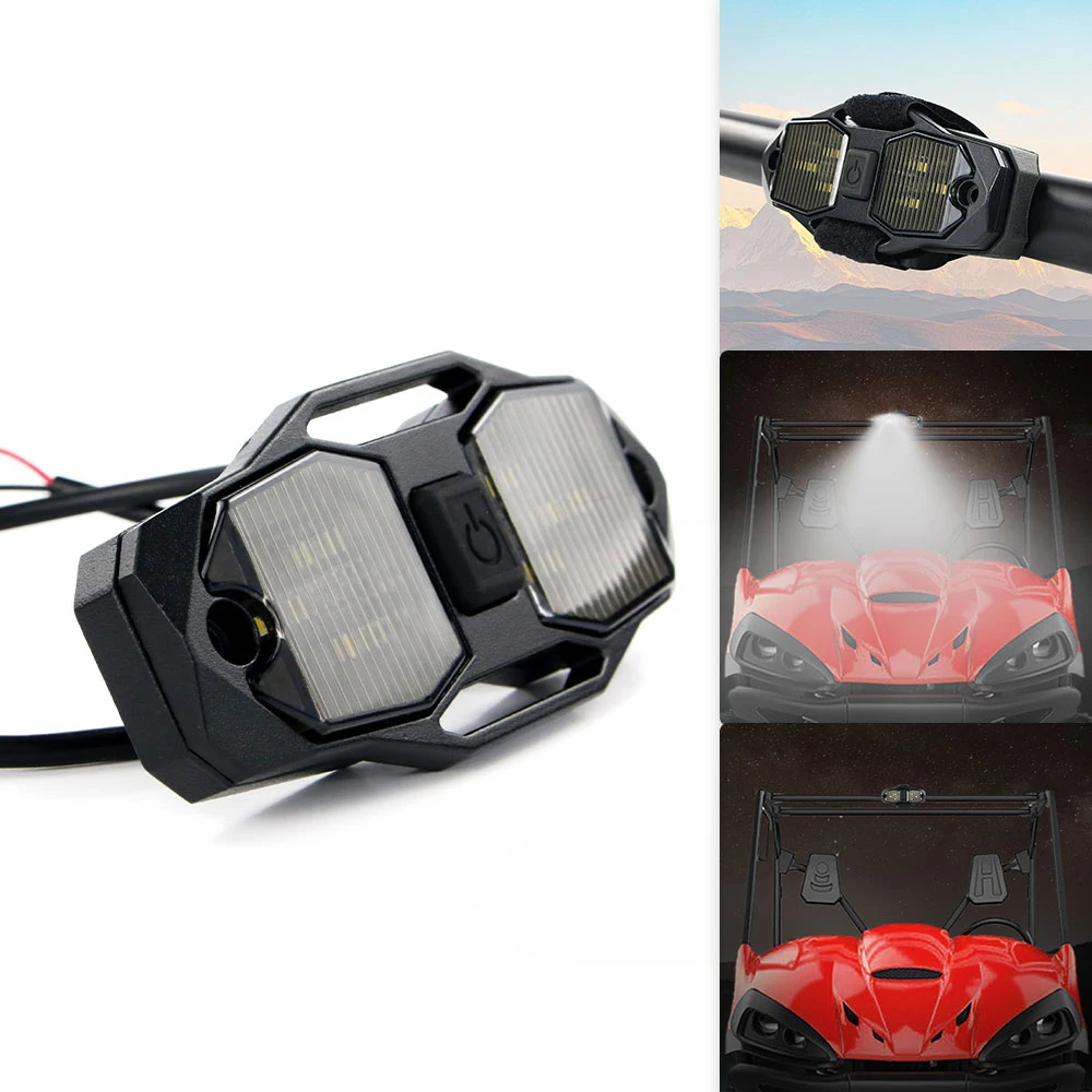 Roll Bar Mount LED Dome Light Rock Light With Switch For UTV Polaris RZR Can-Am ATV Golf Cart Truck Pickup Jeep Toyota Tractor