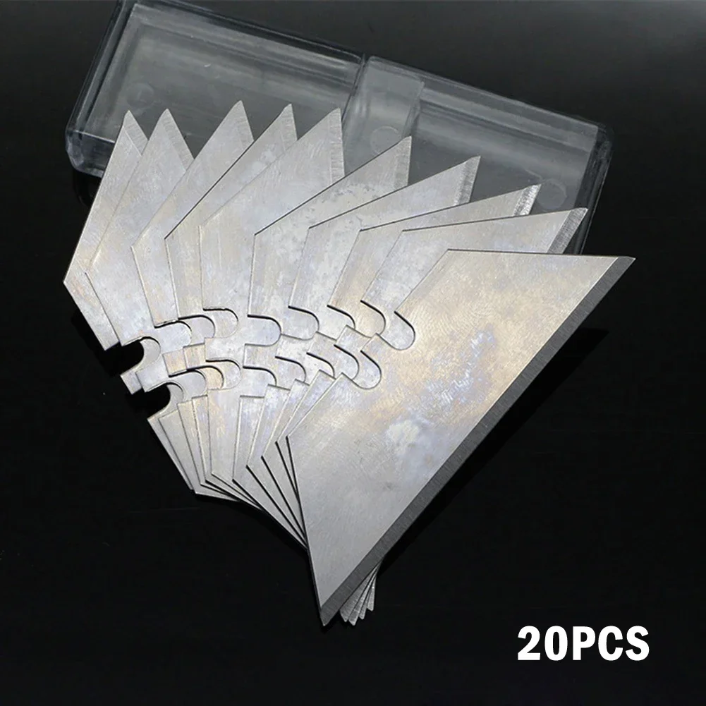 20Pcs Trapezoidal Blade Replacement Blade W/ Box For Art Craft Cutter Tool Multi-tool Knives Carbon Steel Cutting Blade Tools