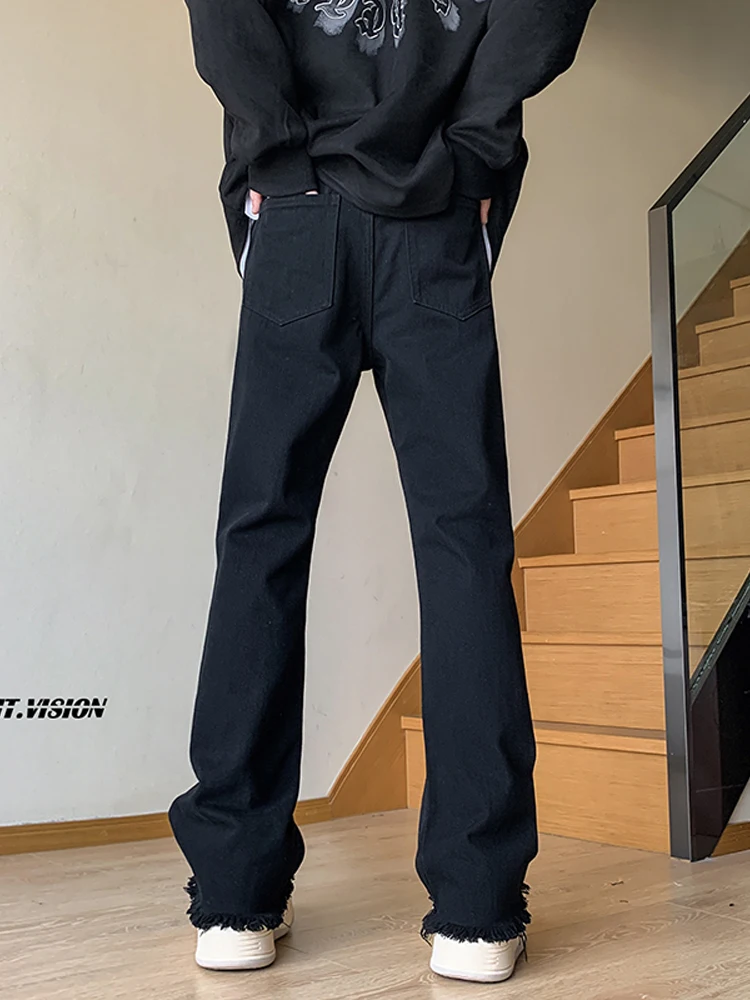 

Мужские прямые джинсы American Vibe с рваным краем, молодежные, модные, из смеси хлопка и полиэстера, длинные брюки