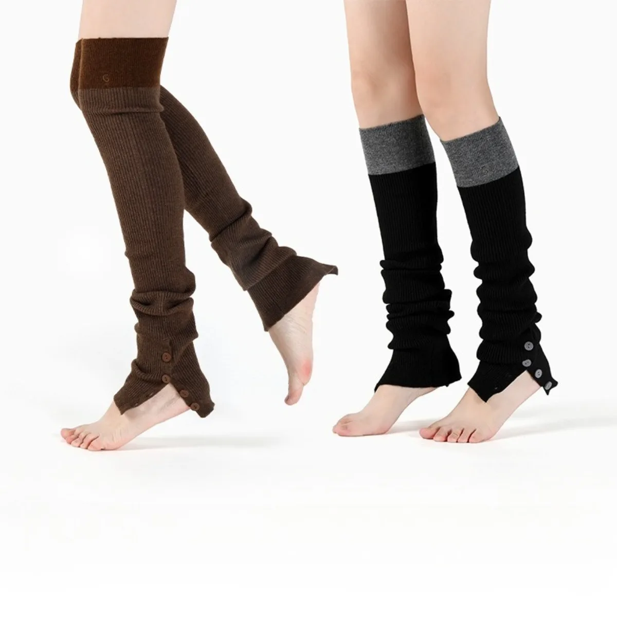 Women's Extra Long Knee High Yoga Socks - Thermal Leg Warmers Non-Slip Grip Sports Booties for Pilates Dance Winter Warmth​