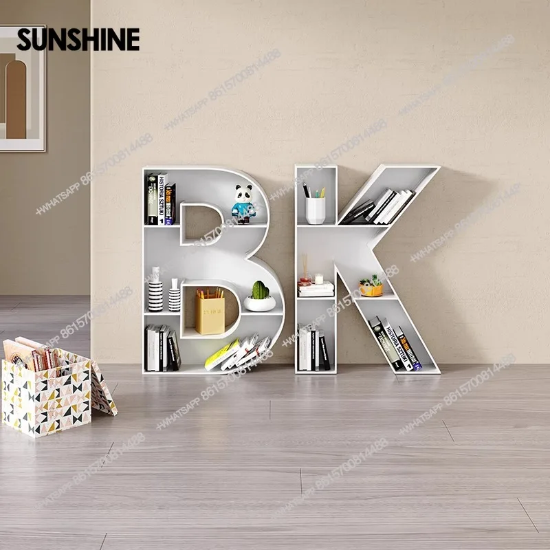 알파벳 책꽂이 – 금속 디스플레이 책장, 독립형/벽걸이형, 어린이 방, 학교 및 도서관용 맞춤형 A~Z