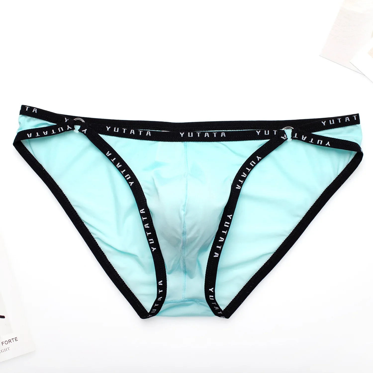 

Men's Bulge Briefs Ice Silk Ultra-Thin Low Rise Sexy Letter Narrow Band U-Pouch Underwea Trendy gays High Fork Erotic Underpants