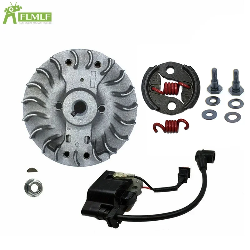 Clutch Flywheel Lgnition Coil Set Fit 23cc 26cc 29cc 30.5cc 32cc 36cc 45cc 71cc Engines for 1/5 HPI ROFUN ROVAN KM BAJA LOSI FG