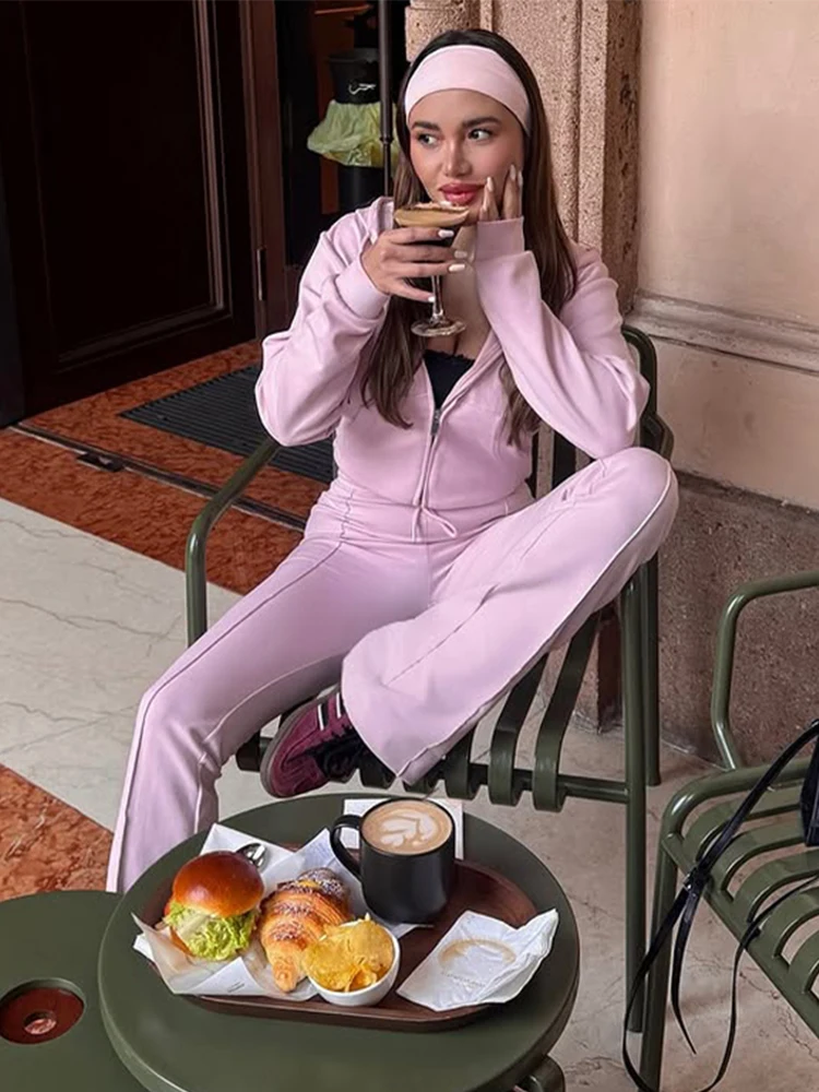 

Женские спортивные костюмы с капюшоном, куртки с длинными рукавами, комплект брюк, повседневный длинный брючный костюм на шнурке, женская весенняя спортивная одежда 2025