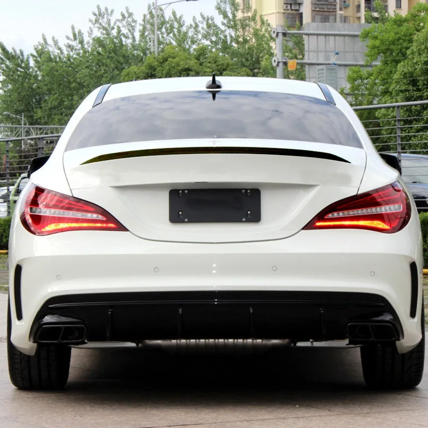 لمرسيدس بنز CLA W117 C117 ألياف الكربون لمعان أسود خلفي سبويلر الجذع الجناح 2013-2019