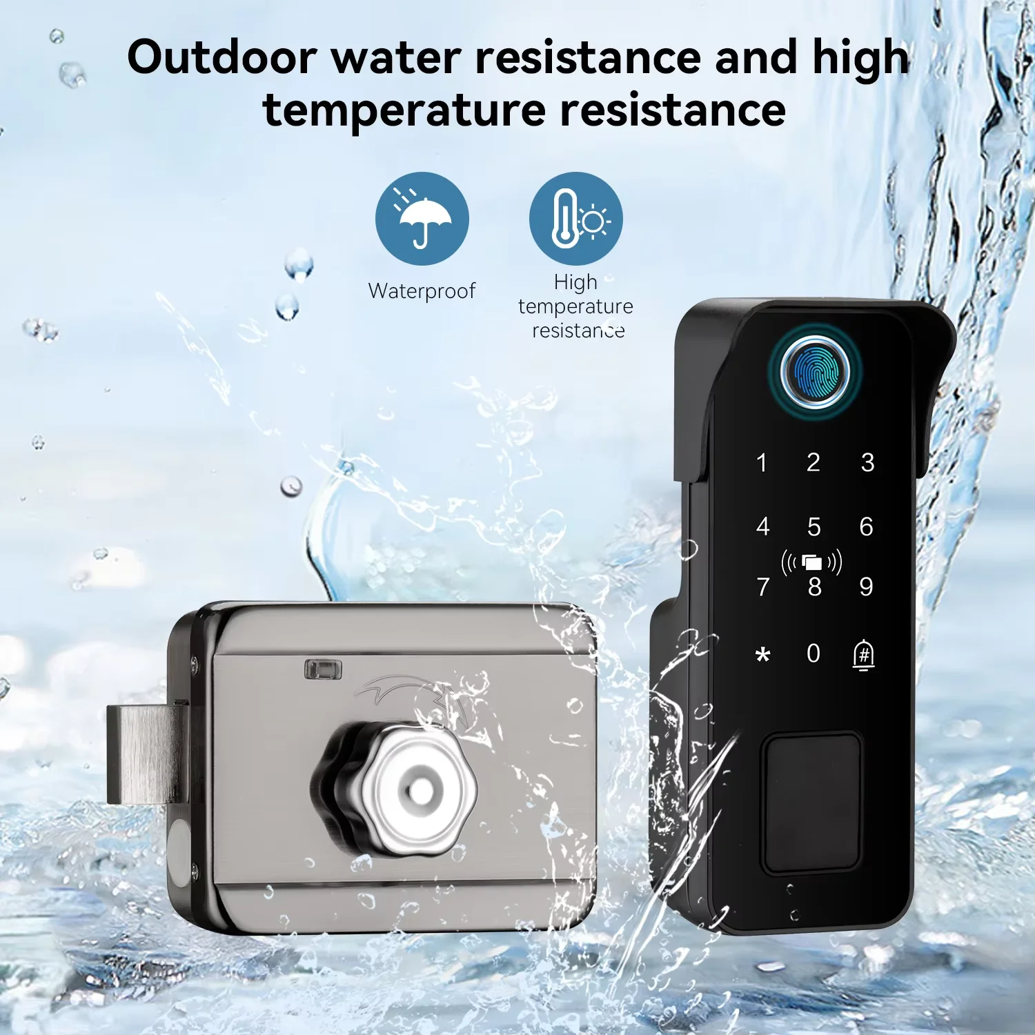 Beginnerr Tuya Ttlock Outdoor Courtyard Gate Single Sided Fingerprint Rim Door Locks Security App Access Digital Smart Lock
