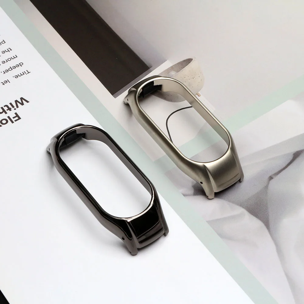 Bingkai perak untuk Xiaomi Mi Band 7 6 5 4 3 Smartwatch suku cadang baja tahan karat Aksesori logam