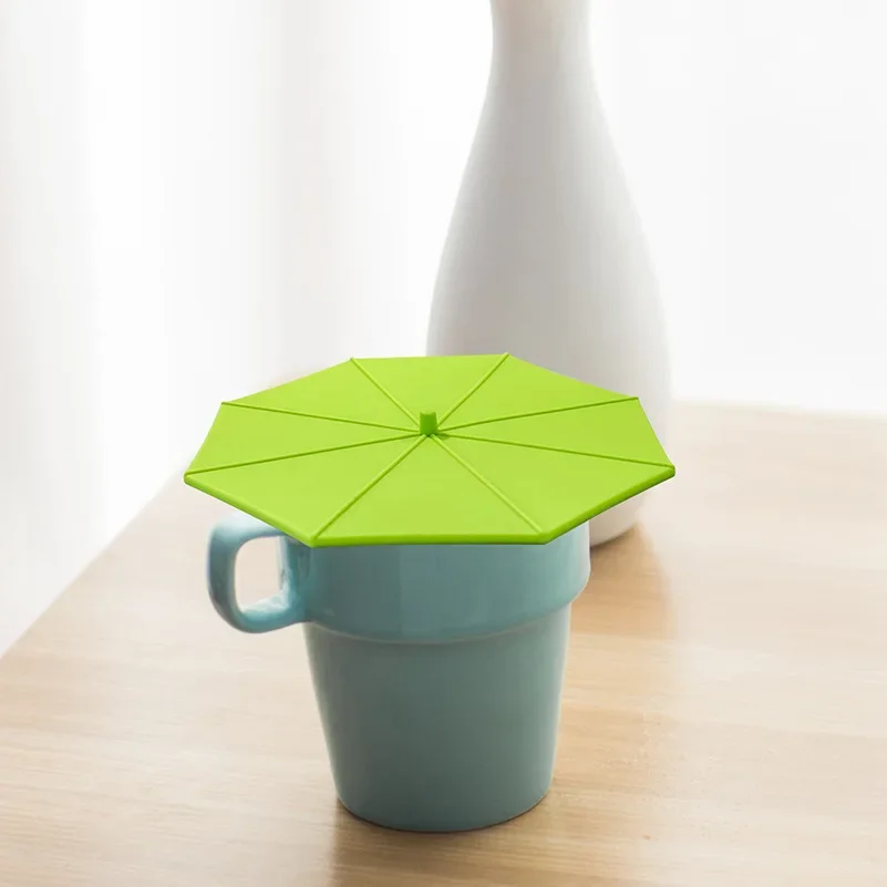 1pc Umbrella shaped leak proof mug lid silicone cup lid umbrella shaped sealable cup lid