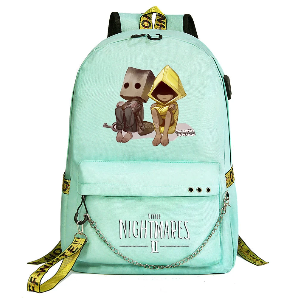 

MINISO игровой рюкзак Little Nightmares 2, школьная сумка для женщин и мужчин, повседневный дорожный рюкзак для ноутбука с зарядкой через USB для подростков