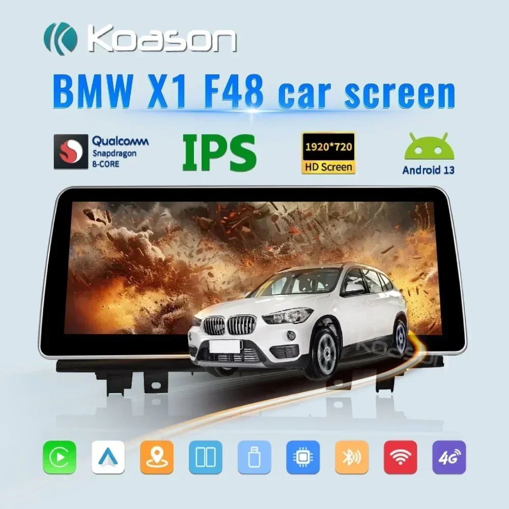 Koason Qualcomm Snapdragon680 Android Auto IPS Touch Screen for BMW X1 F48 Car Multimedia Player Wireless Carplay GPS Navigation