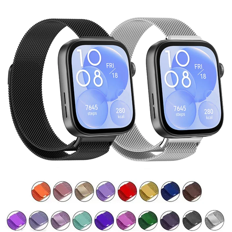Milanese Loop Magnetband für Huawei Watch FIT 3 Armband Smart Edelstahl Correa für Huawei Fit 3 2024 NEUESTE Zubehör