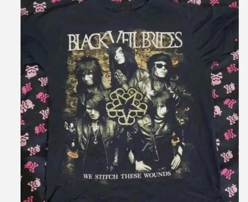 

Veil Brides We Stitch These Wounds Cotton Black S-4XL Men's and Women's Casual Fashion Short Sleeves