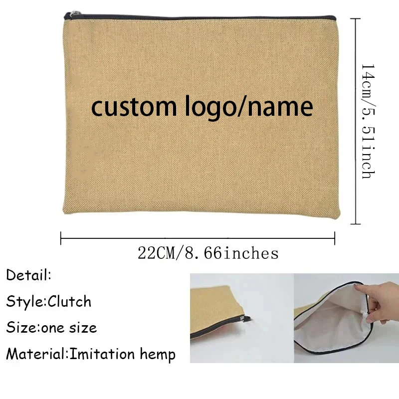 Custom Name Logo Motto bag Personalized Name Pouch Women\'s Canvas Makeup Cosmetic Travel Bag School Supplies Pencil Case Gift