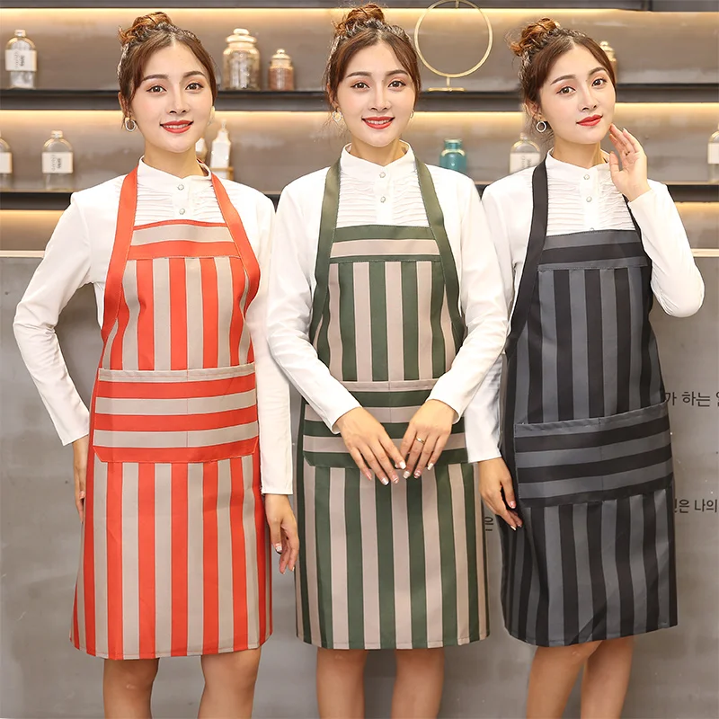 Household kitchen oil proof Japanese style apron Fashion adult women and men Milk tea shop Breathable work clothes Custom logo