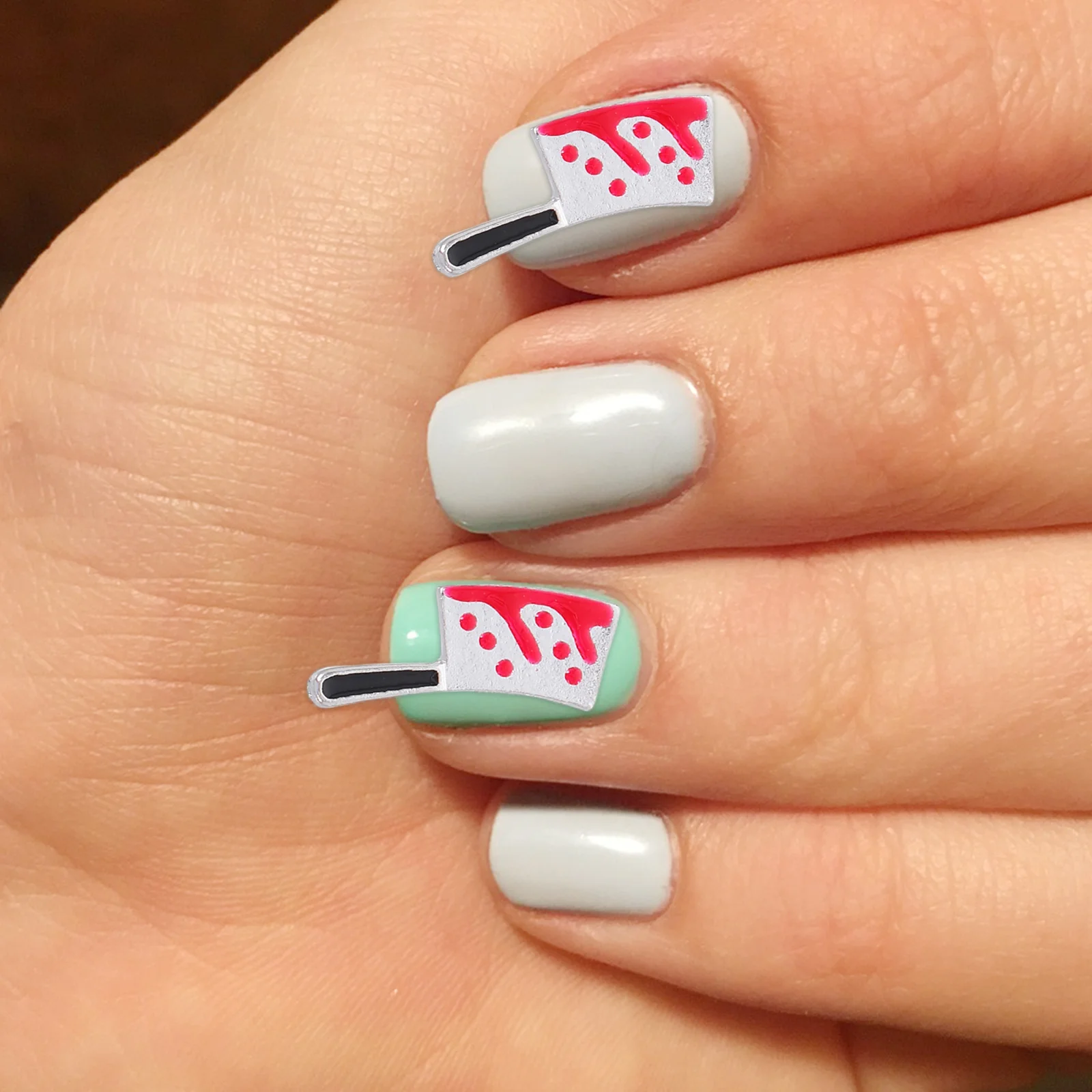 

10Pcs Nail Charms Halloween Bloody Cutter Creative Nail Art Decoration Manicure Accessories for Party Bloody Cutter Charms