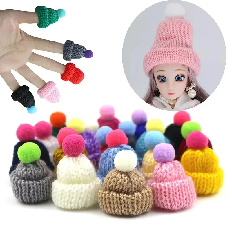 5 Pcs Cute Barbies Hat Wool Plush Ball for 11.8inch Girl Barbies Doll Clothes Accessories 1/6 Dollhouse Decoration Holiday Gifts