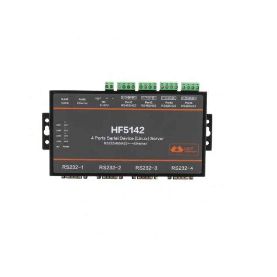 HF5142 Vier Poorten RS232 RS485 RS422 Seriële Naar Ethernet Gratis Rtos Seriële Server Converter