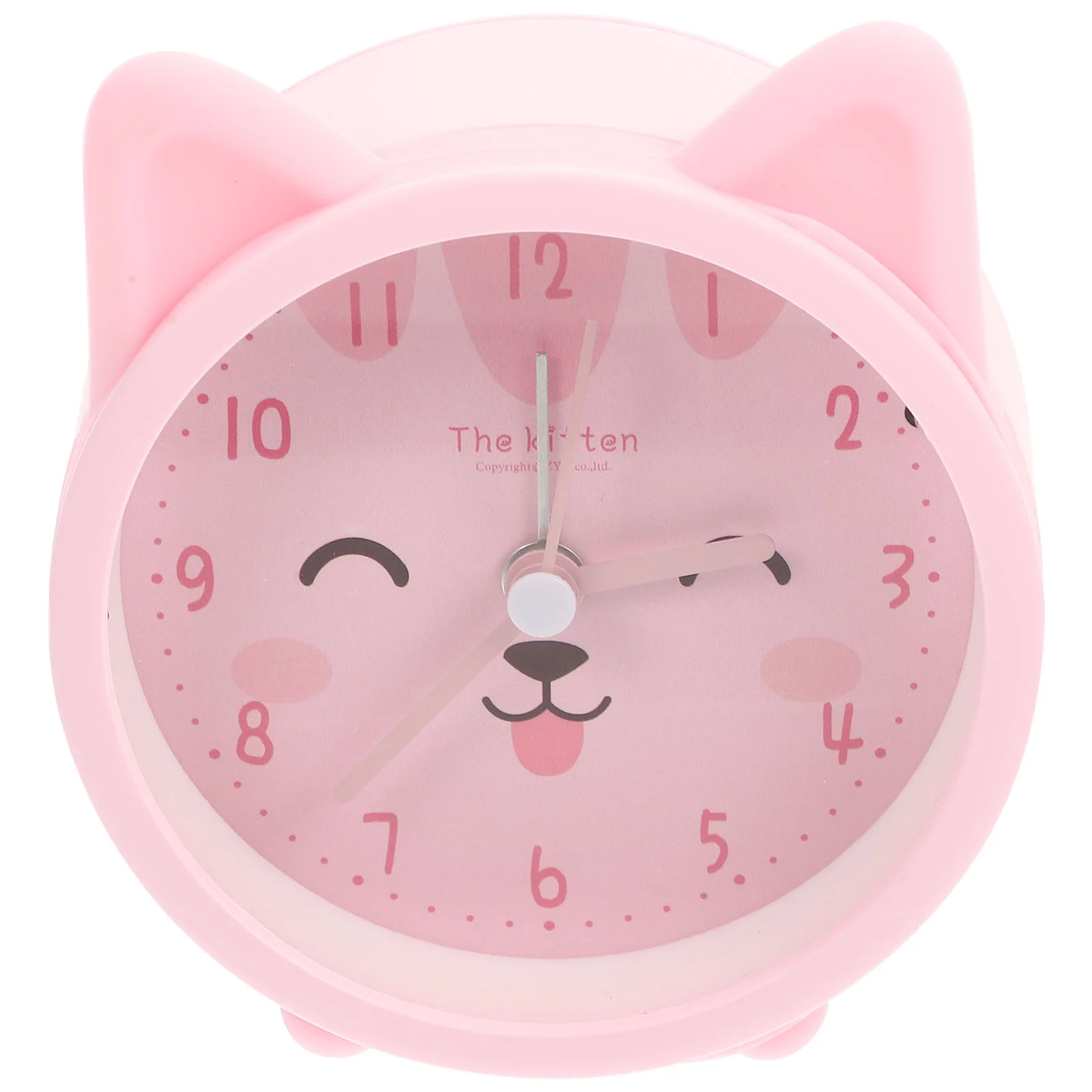 Cat Alarm Clock Non-ticking Desk Lovely Ear Silica Gel Decorative Table Metal Household Child