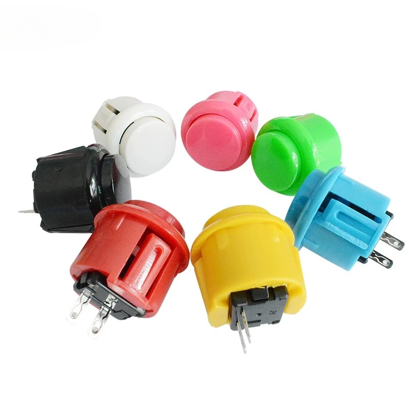 

24mm 30mm Arcade Card Type Push Buttons Small Round Sanwa Style Buttons For Fighting King Of Fighters Console Game Machine