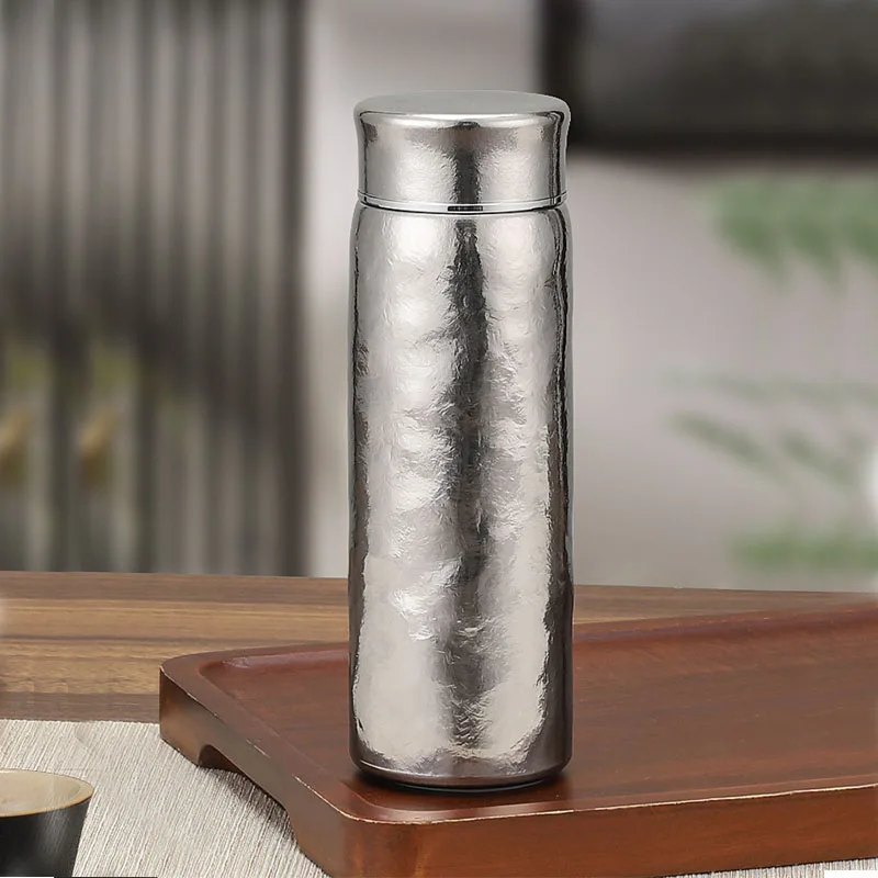 200/300ml Pure Titanium Thermos with Filter, Double Layer Vacuum Flasks, Drinkware, Holiday Gifts, Portable Student Water Bottle