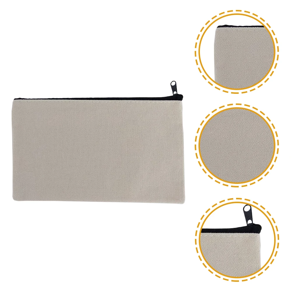 

14 Pcs Canvas Makeup Pouch Graffiti Pen Bag with Zipper Ordinary Stationery White Storage Pencil Bags Child
