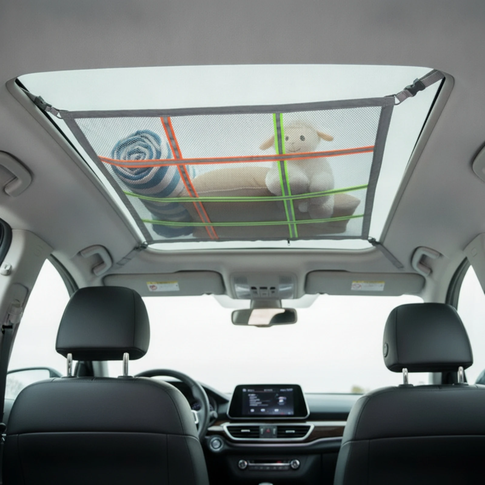Car Ceiling Storage Net Mesh Car Ceiling Cargo Net Overhead Cargo Organizer Easy to Install Overhead Storage Organizer Secure