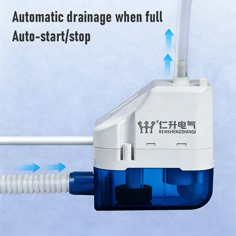 Automatic Ultra-quiet Condensate Pump 100‑230V 24L/H RS-24C Portable Condensate Lift Pumps 1-3P On-hook Air Conditioner Drainage