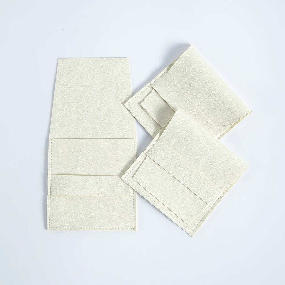 20 Stuks 6.2x6.2cm 8x8cm Sieraden Microfiber Strip Tas Ringen Oorbellen Studs Hanger Ketting Organizer Envelop Pouch Bruiloft gunsten - afbeelding 1