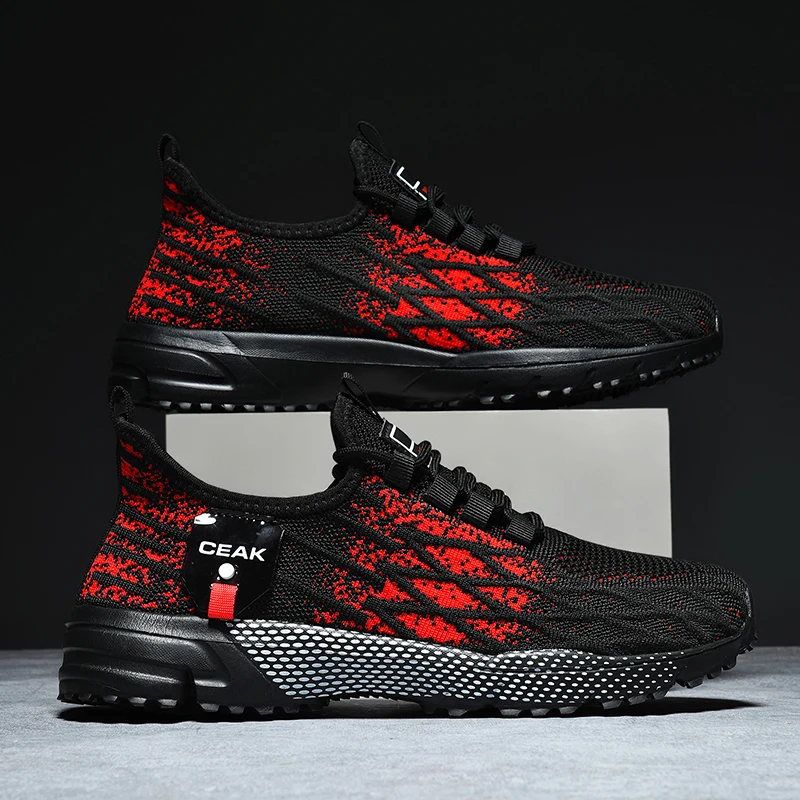 Men's lightweight breathable outdoor summer new fashion casual sneakers soft-sole speed running shoes comfort racing sports shoe