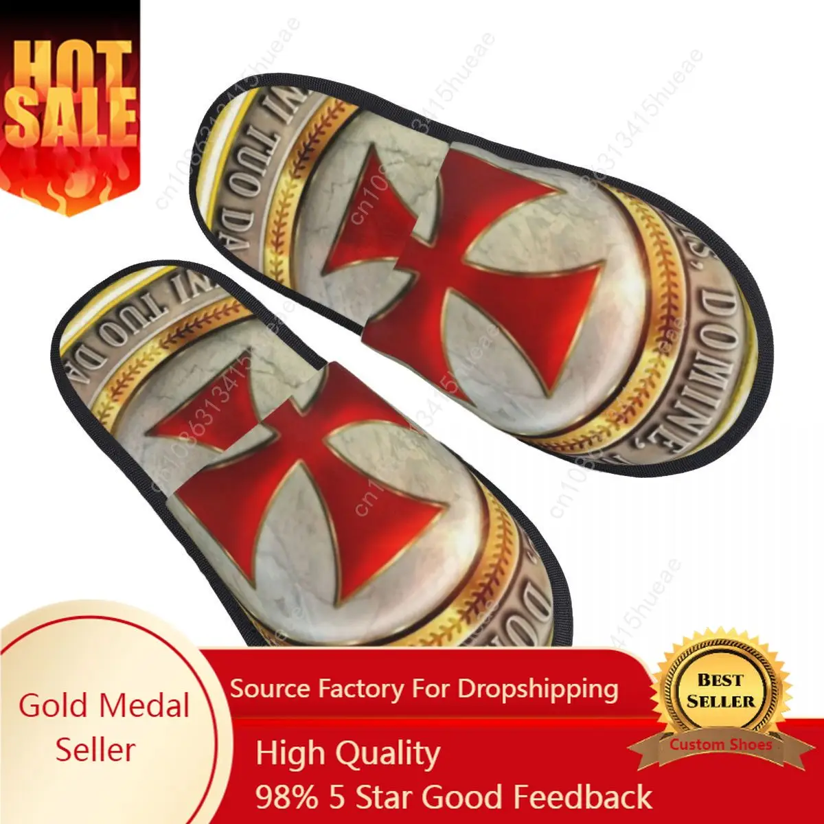 

Medieval Symbol Templar Cross House Slippers Soft Warm Knights Templar Masonic Memory Foam Fluffy Slipper Indoor Outdoor Shoes