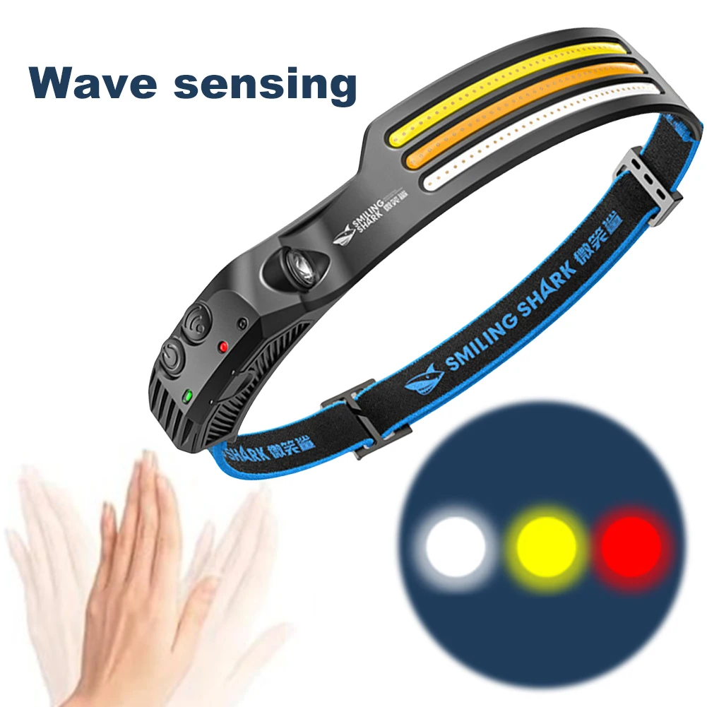 LED Sensor Headlamp 2400mAh Headlight Waterproof Camping Head Torch XPE+COB Search Light Head Flashlight For Fishing Lantern