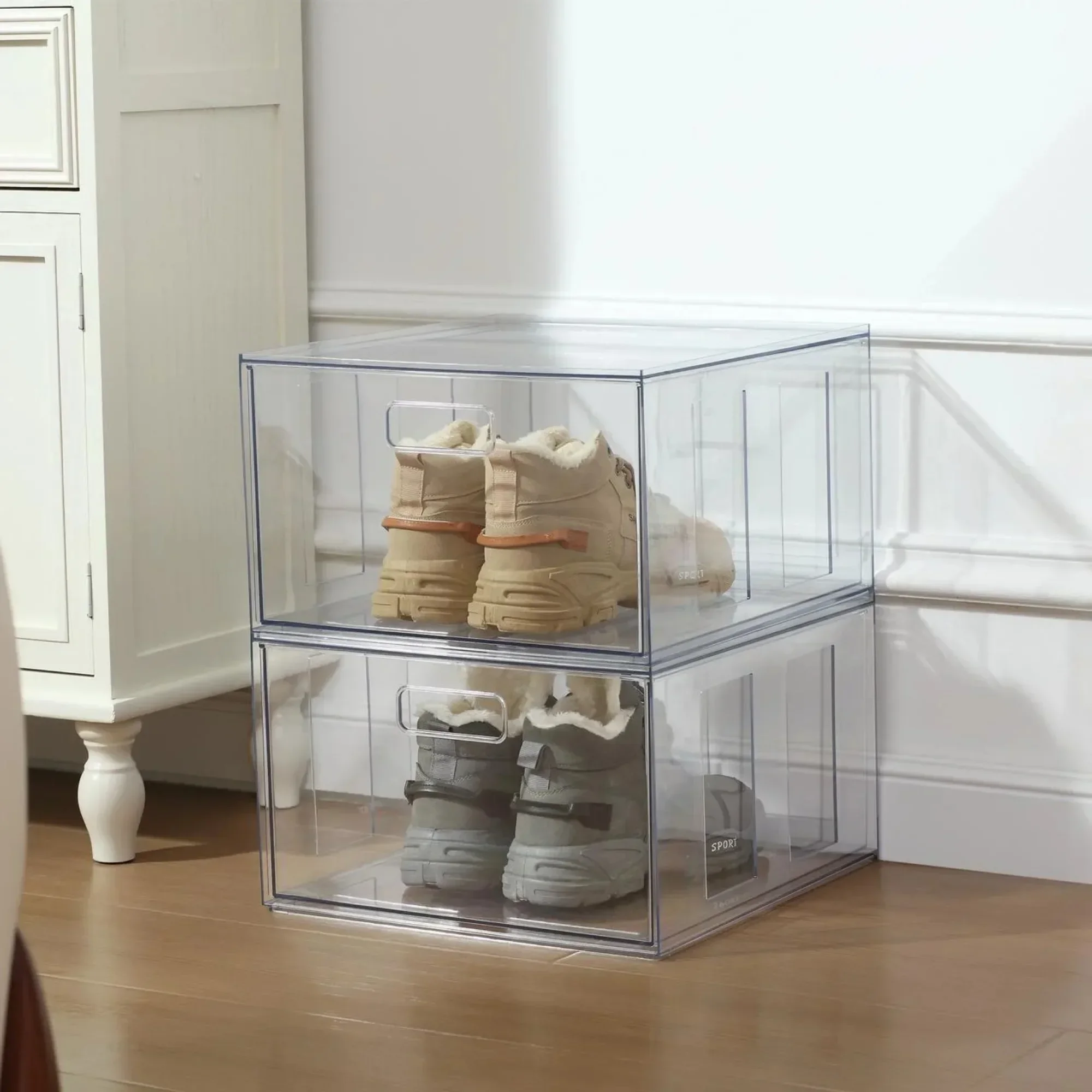 클리어 점보 풀아웃 서랍: 옷장 정리용 XL 수납공간. 성인용.