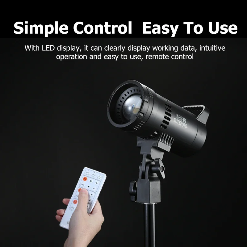 SuteFoto TJ55 Bi-Color 55W COB Video Light 3200K-5600K±200K CRI96+