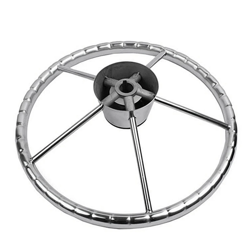 Boat Steering Wheel Stainless Steel 5 Spoke 13.5Inch For Most Marine Yacht Boat Boating Equipment Accessories